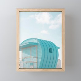South Beach - Light blue life guard tower Framed Mini Art Print