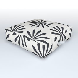 Black snowflake on light beige pattern Outdoor Floor Cushion