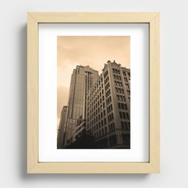 Seattle - Misty Architecture 2007 #3 Sepia Recessed Framed Print