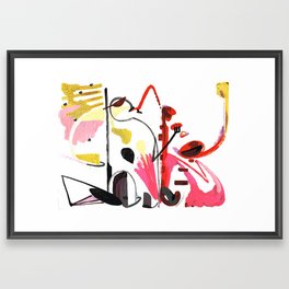 Musical Composition - Contemporary Expressive Drawing Framed Art Print