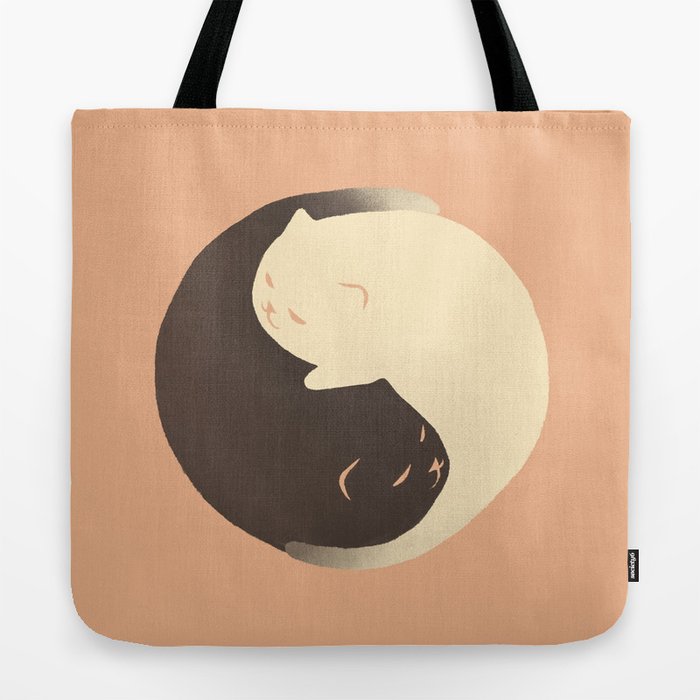 Hidden cat 9 Yin Yang kitty Tote Bag by Jimmy Tan Society6