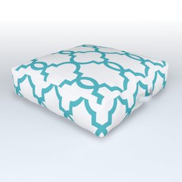 Hollywood Regency Trellis Pattern 522 Turquoise Outdoor Floor Cushion