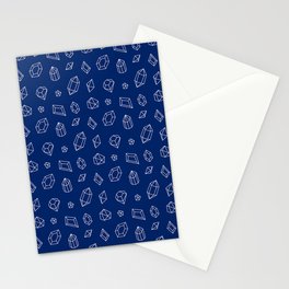 Blue and White Gems Pattern Stationery Card