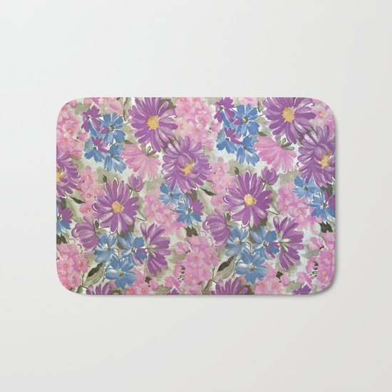 Floral pastel pattern Bath Mat