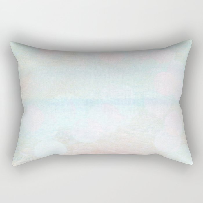 pink and green bokeh renewing Rectangular Pillow