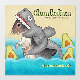 Little Thumbelina Girl: avocado shark Canvas Print