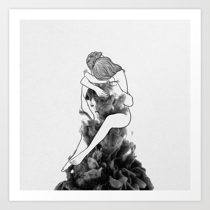 I find peace in your hug. Art Print