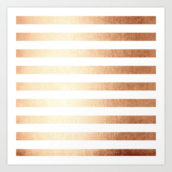 Simply Striped Deep Bronze Amber Art Print