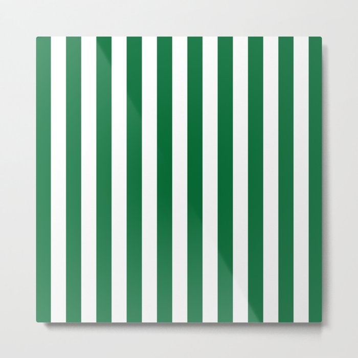 Vertical Stripes (Olive & White Pattern) Metal Print