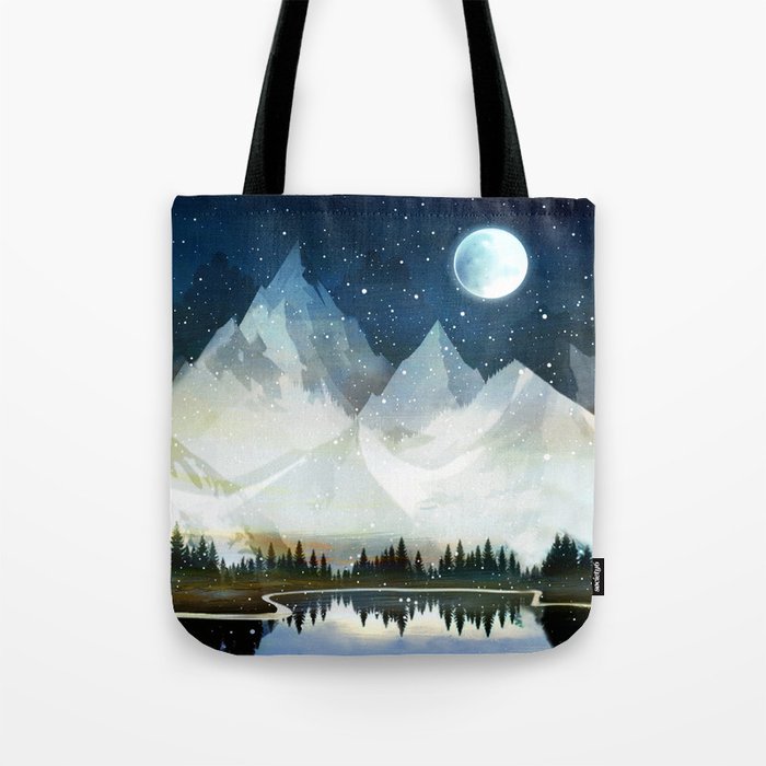 Mountain Lake Under the Starlight Tote Bag