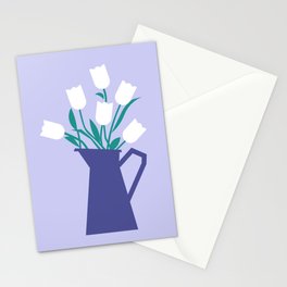 White tulip vase Stationery Card