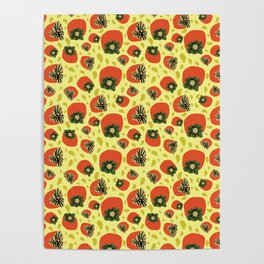 Trippy yellow persimmons Poster