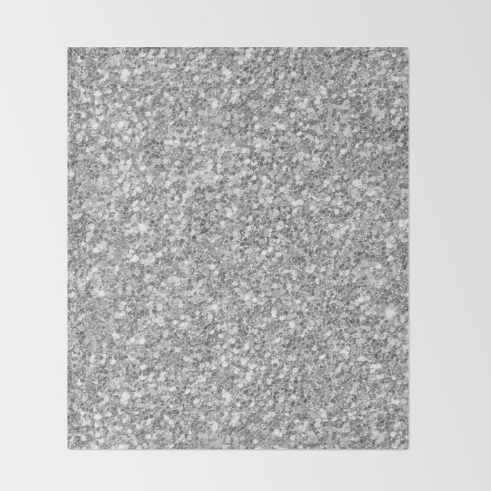 Silver Gray Glitter Throw Blanket by artonwear | Society6