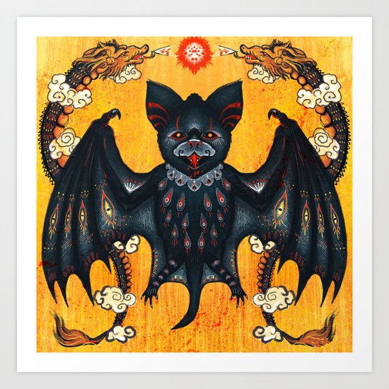 Black Bat Art Print