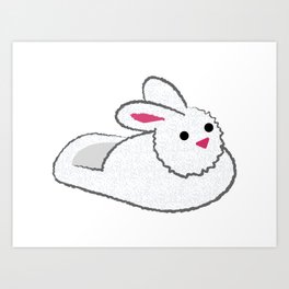 Cozy Bunny Slipper Art Print