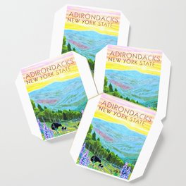 ADK STROLL - Original Adirondacks Art - Adirondack Mountains - by Bryn Reynolds Coaster