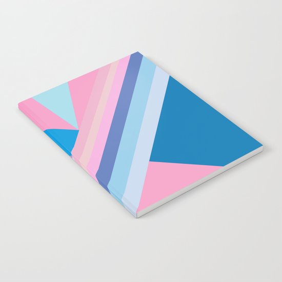 Trendy modern pink blue abstract pattern Notebook