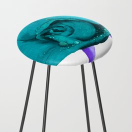 turquoise rose Counter Stool