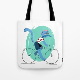 Cat cyclist Tote Bag