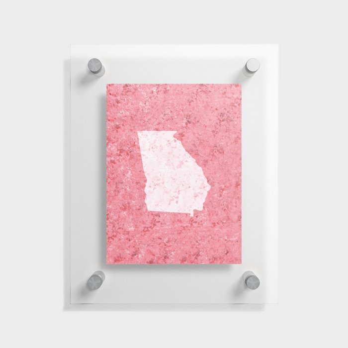 State of Georgia | Light Pink Shape on Dark Pink Background Floating Acrylic Print