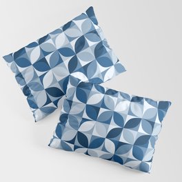 Classic blue retro circles mosaic Pillow Sham