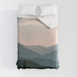 Smoky Mountain Pastel Sunset Duvet Cover