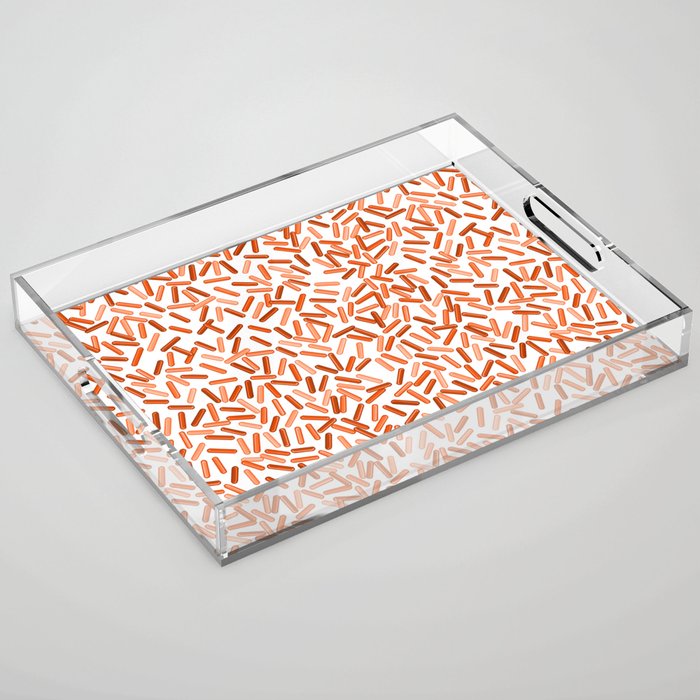 Orange Sprinkles Pattern Acrylic Tray