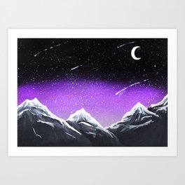 Shooting Stars on the Mountain Art Print