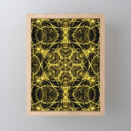 Liquid Light Series 15 ~ Yellow Abstract Fractal Pattern Framed Mini Art Print