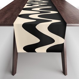 Wavy Stripes Abstract V Table Runner