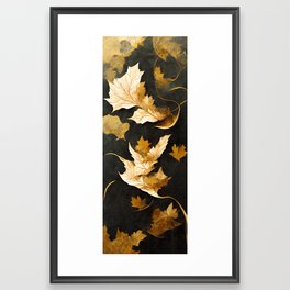 All That Glitters - Falling Leaves with Antique Vibes Framed Art Print