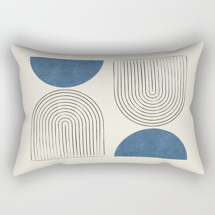 Arch Balance Blue Rectangular Pillow