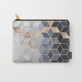 Soft Blue Gradient Cubes Carry-All Pouch