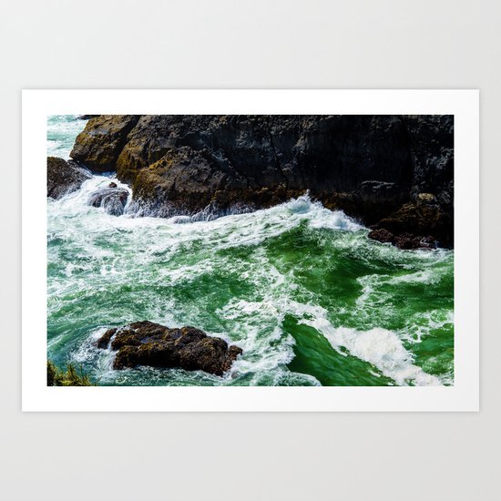 Emerald Sea Foam Art Print