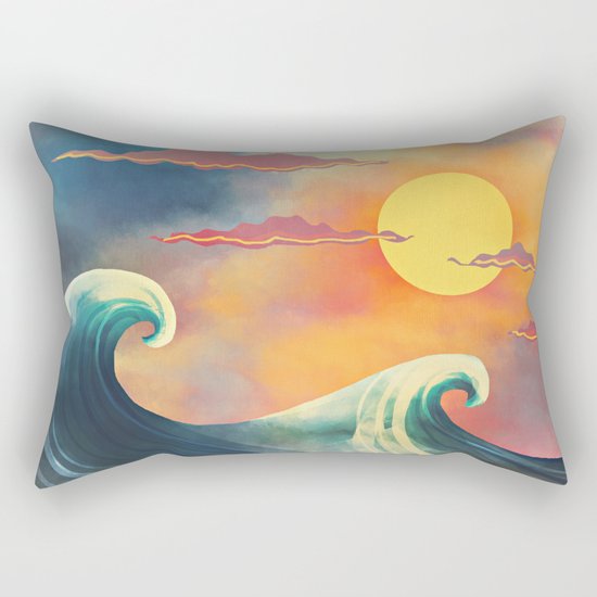 blue & red Rectangular Pillow