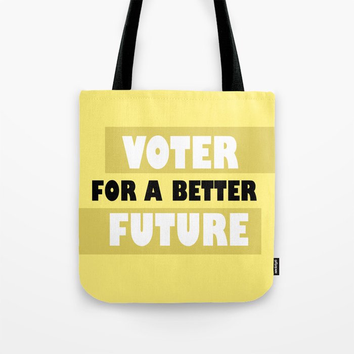 VOTE - vote typography, yellow and white Tote Bag