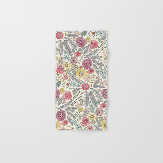 feather fleur watercolor Hand & Bath Towel