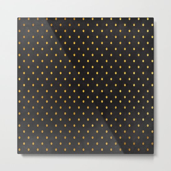 AUTUMN - gold acorns on chalkboard background Metal Print