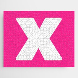 X (White & Dark Pink Letter) Jigsaw Puzzle