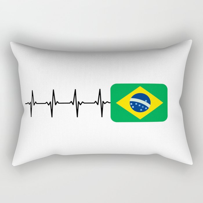 Heartbeat Brazil Rectangular Pillow