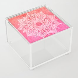 The infinite lotus mandala - Pinks Acrylic Box