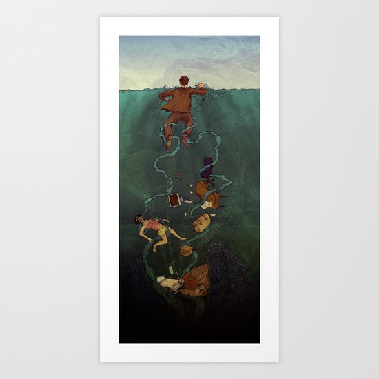 At Sea. Art Print