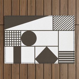 Geometric balance modern shapes composition 23 Outdoor Rug
