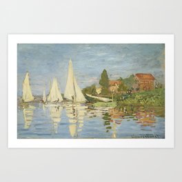 Regattas at Argenteuil by Claude Monet Art Print