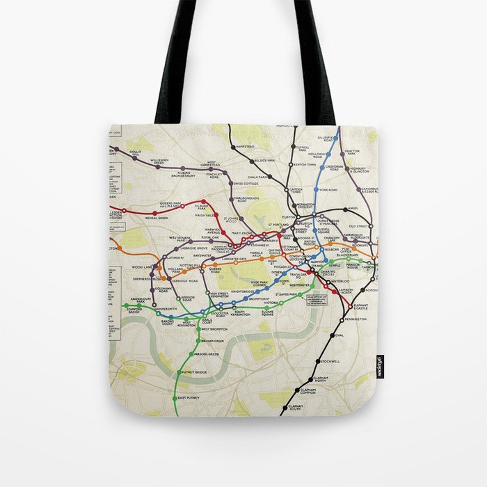 London Underground Map 1928 Tote Bag