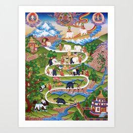 The Nine Mental Abidings Buddhist Path of Samatha Art Print
