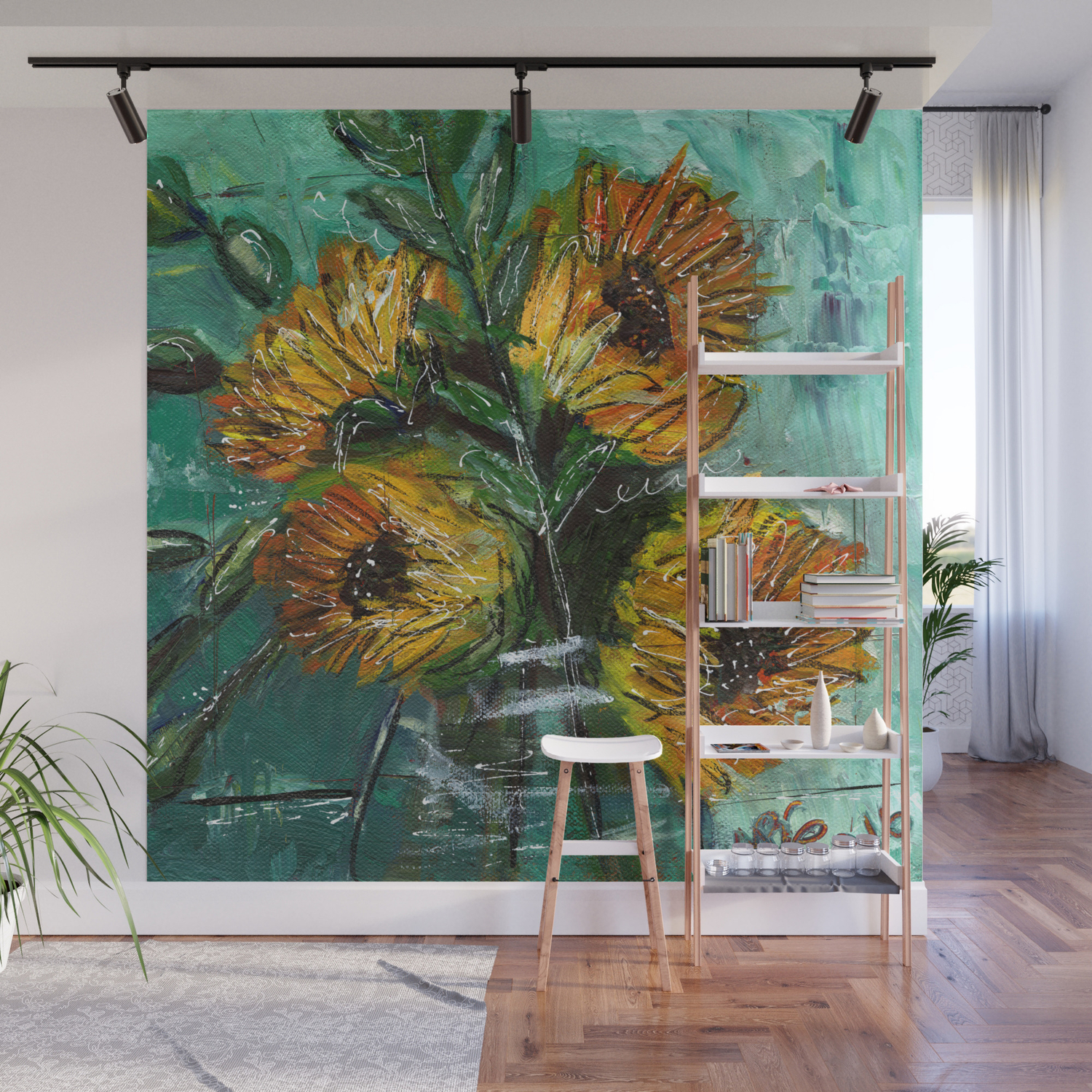 Sunflower Painting Wall Mural By Meganbaileygill Society6