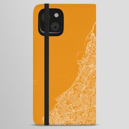 Luanda, Angola - Map Drawing Reprint - Yellow iPhone Wallet Case