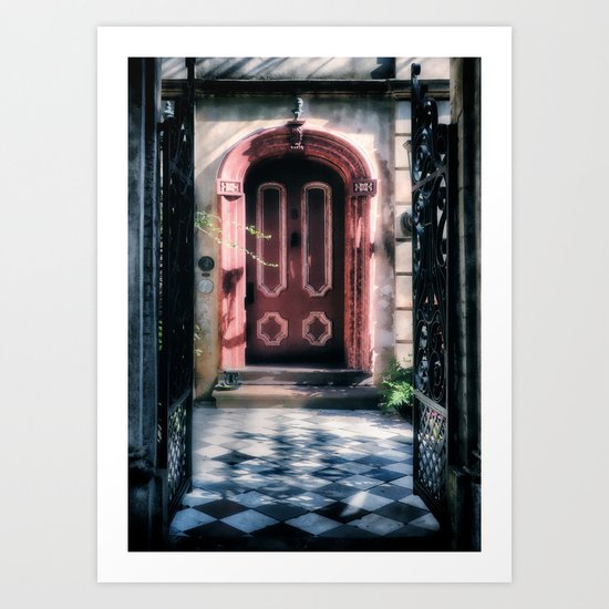 Behind The Red Door Art Print