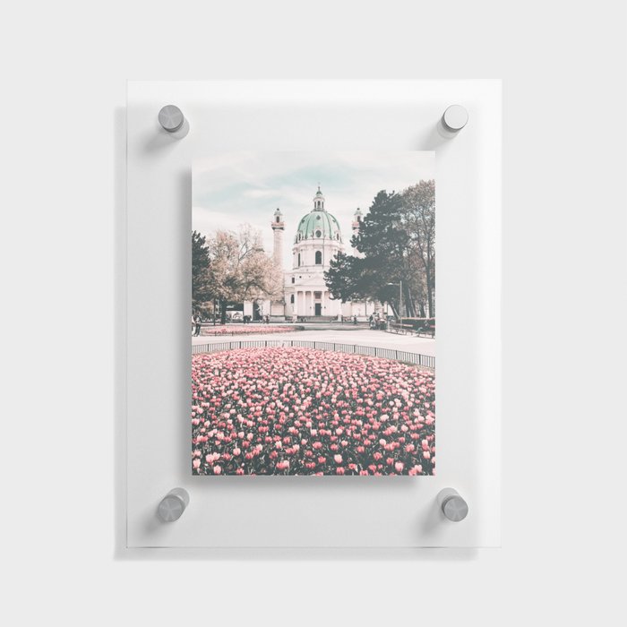 Pink Flowers Vienna Austria Floating Acrylic Print
